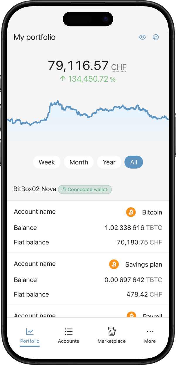Digital Shield Crypto Wallet portfolio screen